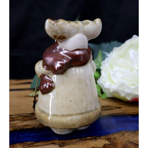 Pier 1 Ceramic Figurines Set of 4 Christmas Bear, Santa, Snowman Reindeer in Box - Picture 6 of 12